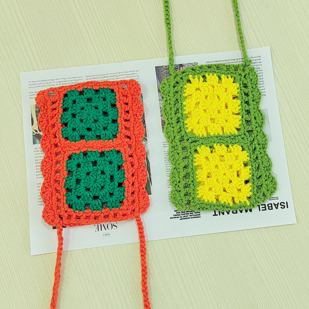 Dame hæklede håndtaske i den glade Granny-squares design Stilla