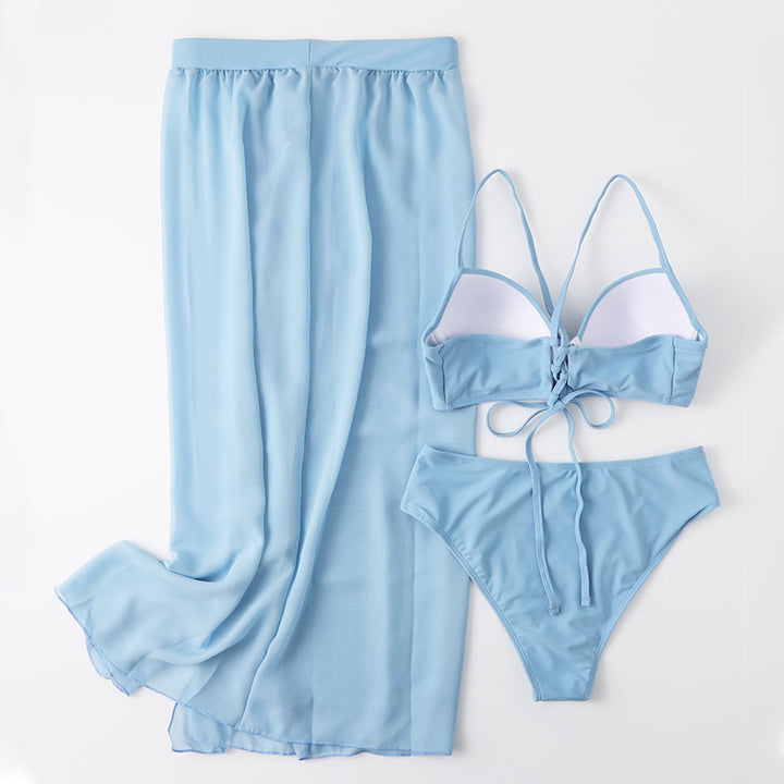 Dame bikini sæt med elegant vikserock og struktureret overdel design Stilla