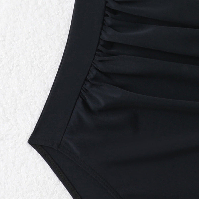 Dame en-delt badeshorts med fashionable rynker og justerbart bånd Stilla