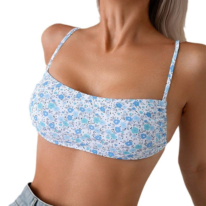 Dame bikini-top med justerbare stropper og blomstertrykt Skovae