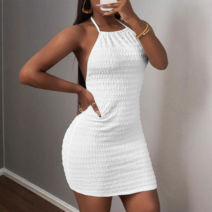 Dame Halterneck Bodycon Mini Kjole Stilla