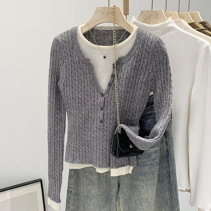 Femme Struktureret Knap-Cardigan Stilla
