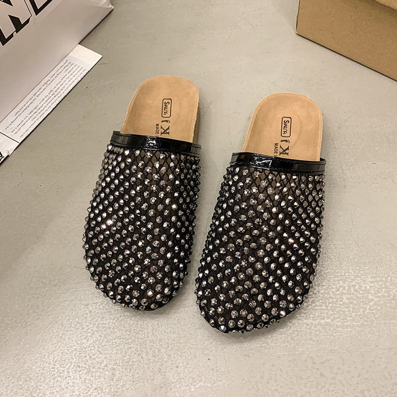 Dame Strass-belagte Slide Mules Stilla