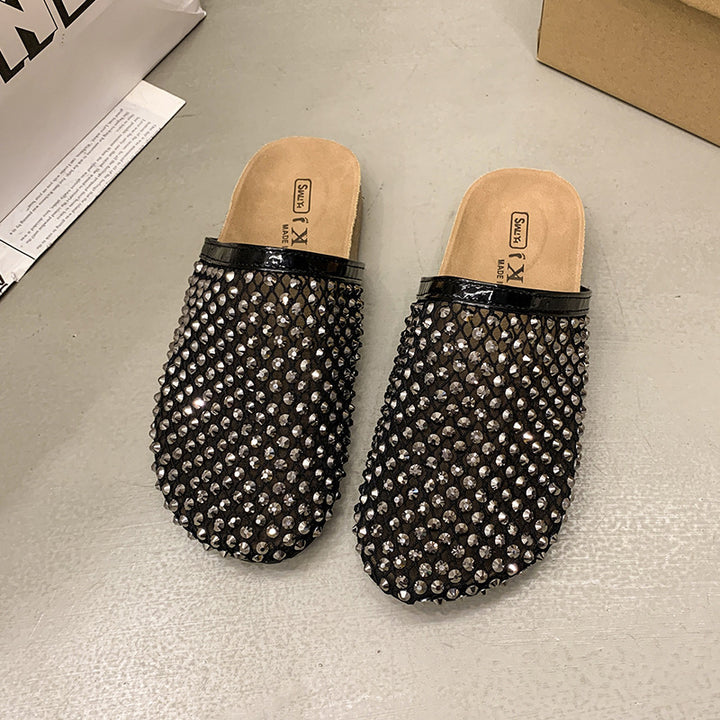 Dame Strass-belagte Slide Mules Stilla