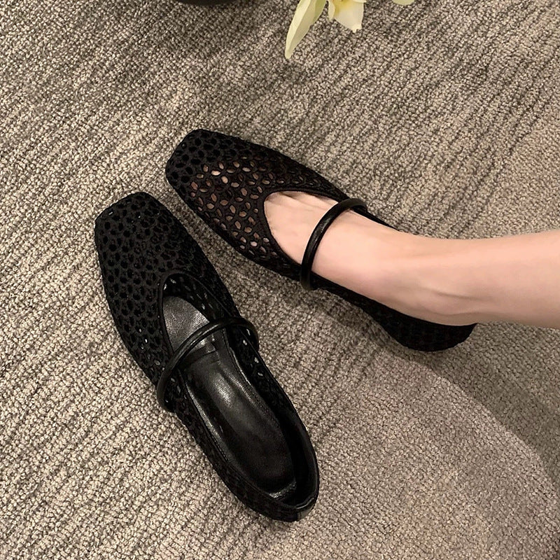 Dame Åndbare Mesh Mary Jane Ballerinas Stilla