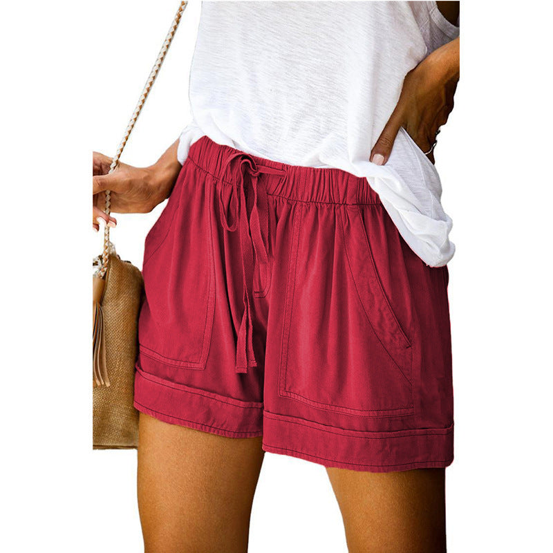 Dame Behagelige Sommer-shorts med elastisk talje og praktiske lommer Skovae