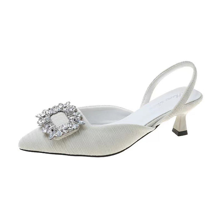 Dame elegante Slingback-hæle med krystaludsmykning Stilla