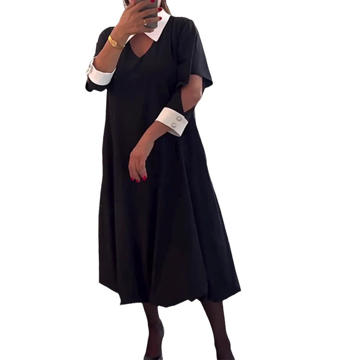Dame Oversized Kjole med kontrasterende Krave Stilla