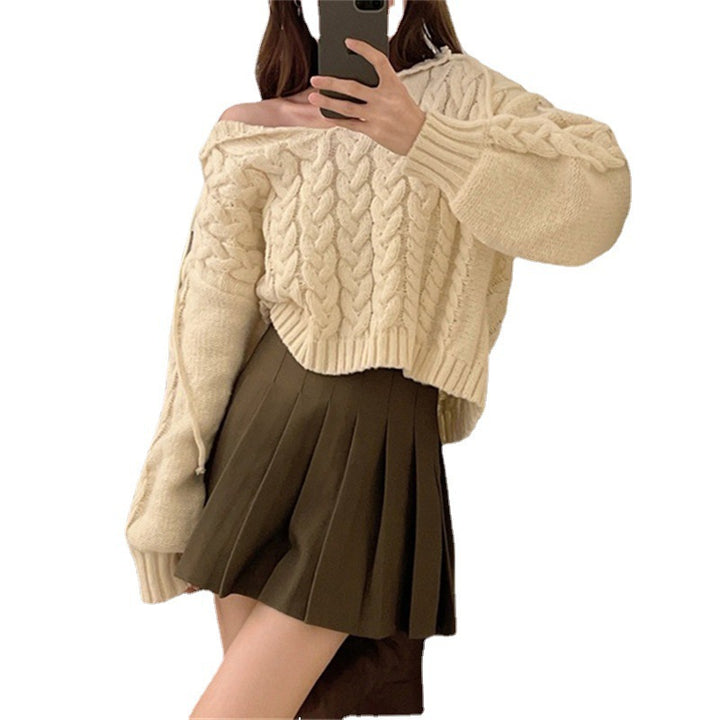 Dame Cozy Knit Poncho med Kabelmønster Stilla