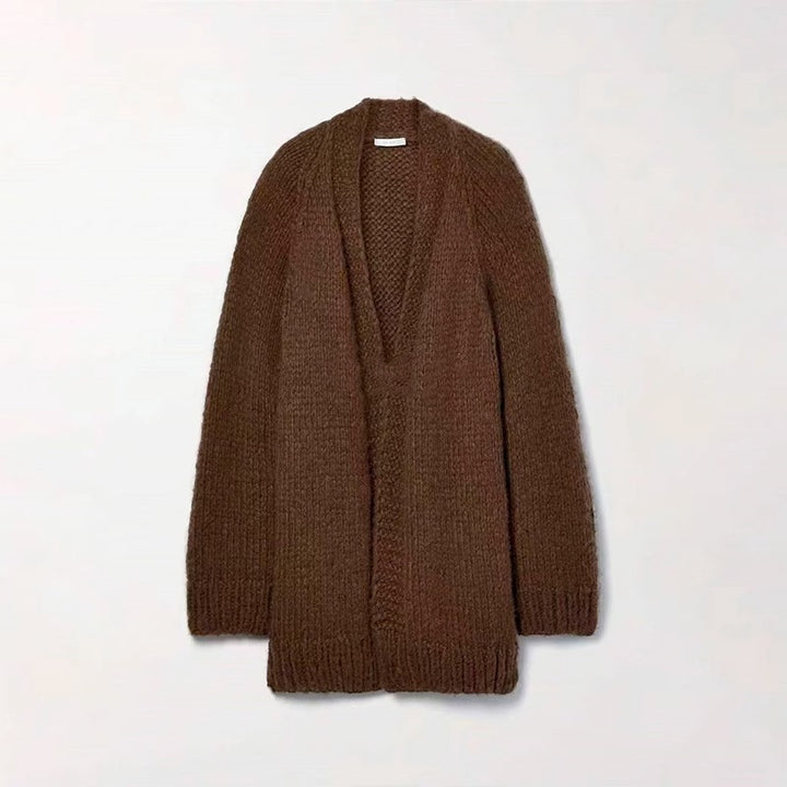 Dame Plus Size Strikket Frakke Stilla