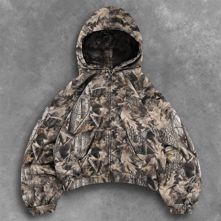 Herrer Urban Camouflage Zip-Up Hoodie Stilla
