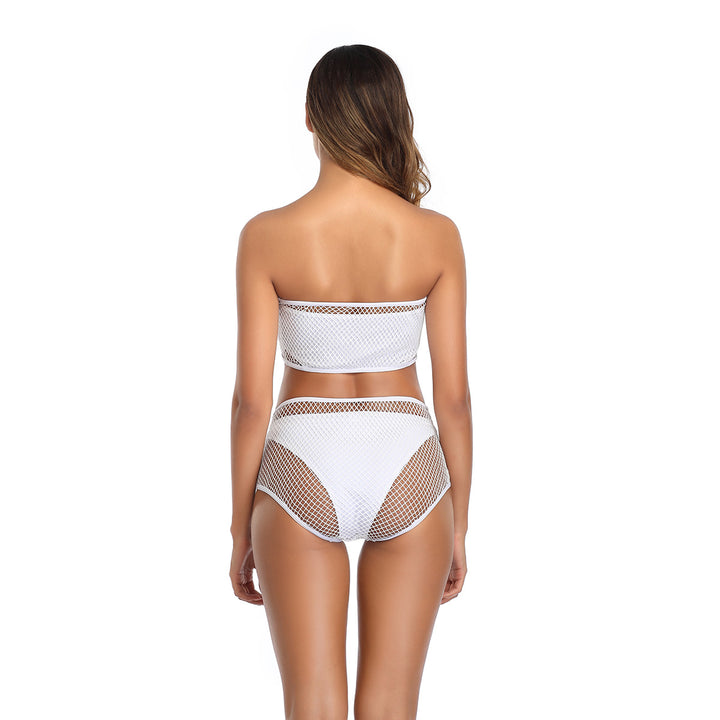 Kvinder High-Waisted Mesh Bikini Sæt Stilla