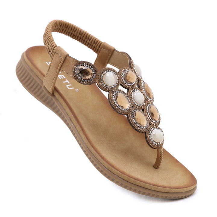 Dame elegante tæer-deler sandaler med smykkedetaljer og dämpende sål Stilla