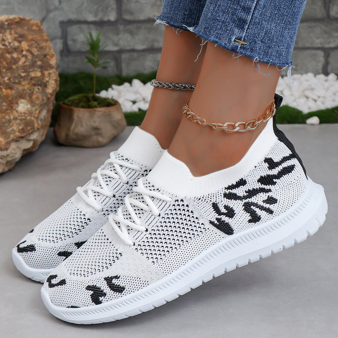 Dame Åndbare Sneakers med elastisk Overdel og skridsikker Sål Stilla