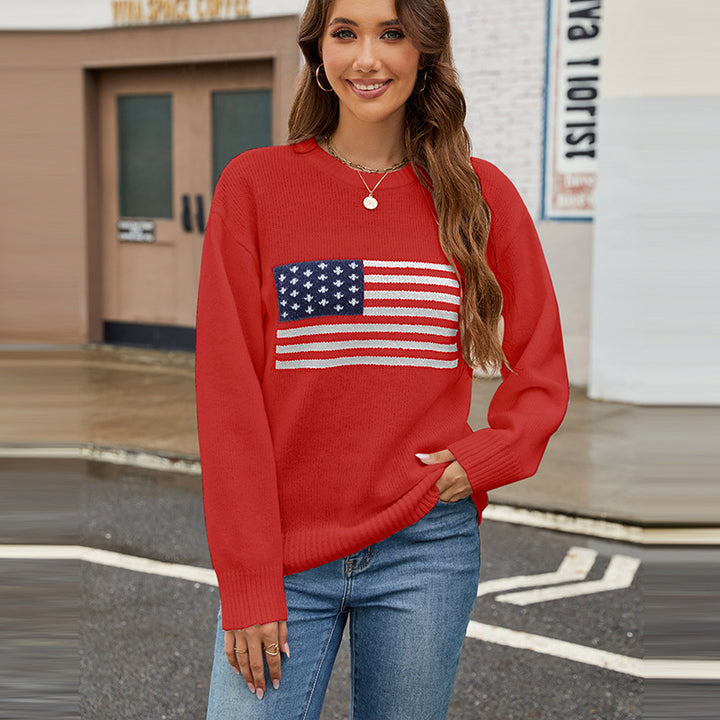 Dame sweater med Californisk flag design og afslappet snit Stilla
