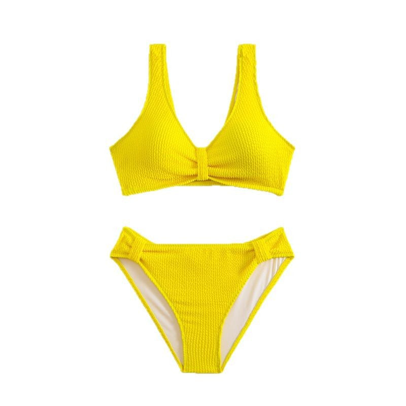 Dame bikini med struktureret overflade og stilfuld knude-detalje Stilla