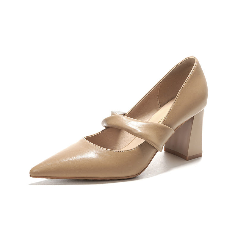 Dame Chic Blokhæl Pumps med Sløjfe-Detalje Stilla