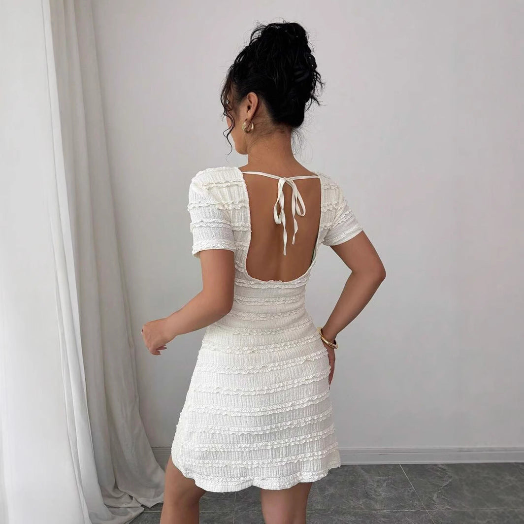 Dame sommerkjole i struktureret design Stilla