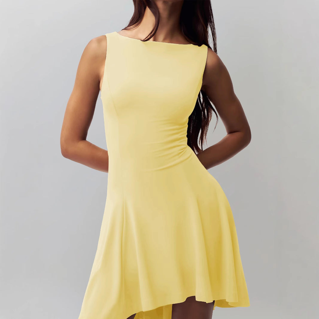 Dame Elegant asymmetrisk jumpsuit med figursyet snit Skovae