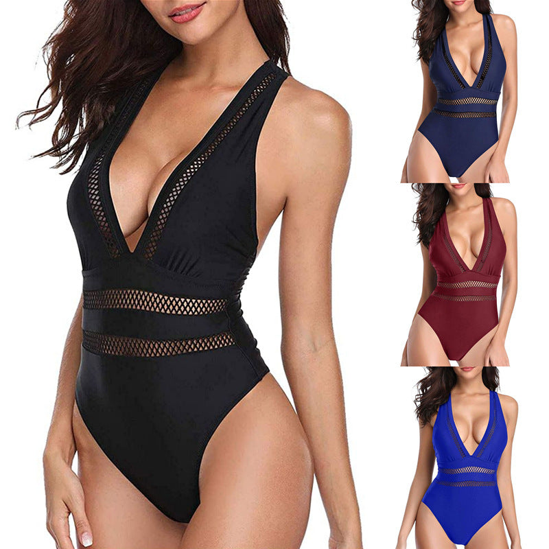 Femme Plunge Neck Cut-Out En-Del Badeanzug Stilla