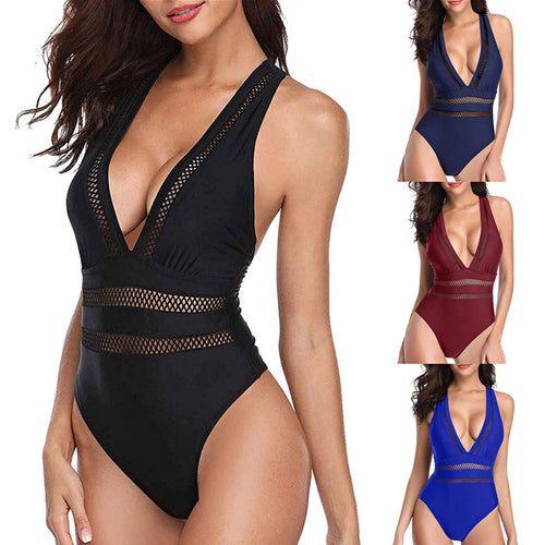 Femme Plunge Neck Cut-Out En-Del Badeanzug Stilla
