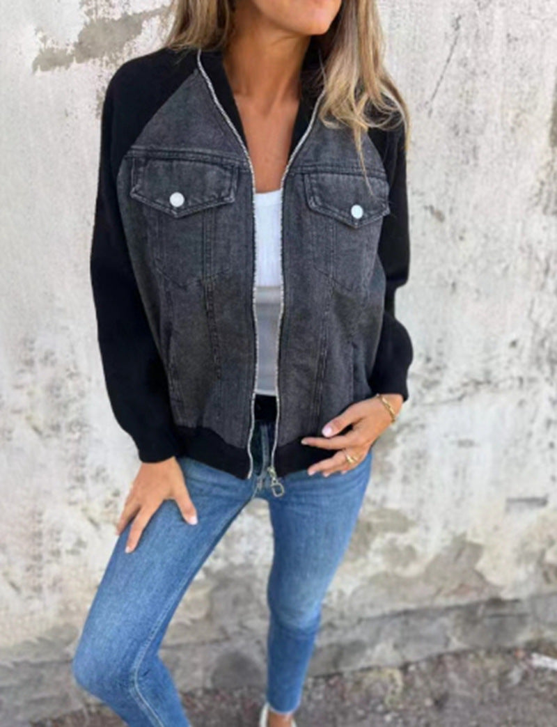 Dame Sporty Denim Jakke med hyggeligt foret og elegante ærmer Stilla