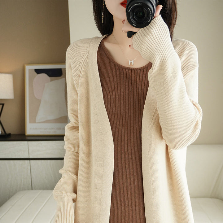 Dame Komfortabel Strikket Cardigan Stilla