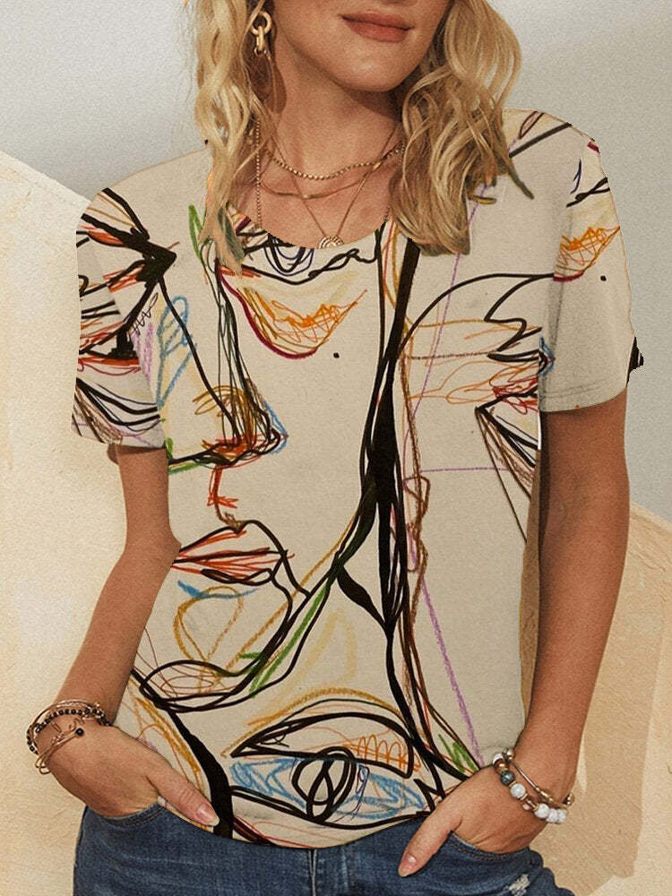 Kunstnerisk grafik T-shirt til damer Stilla