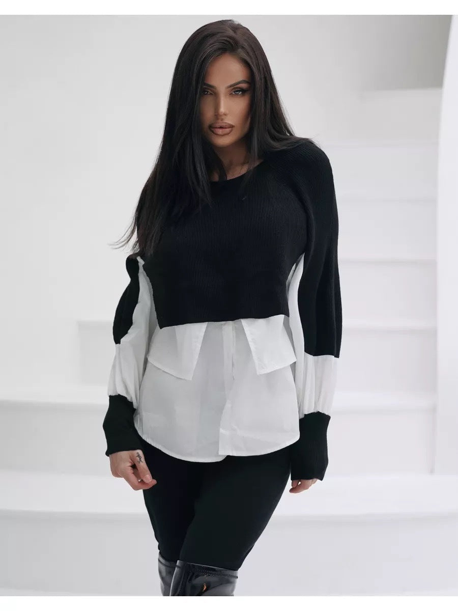 Femme Lagdelt Look Strikpullover med strukturerede detaljer Stilla