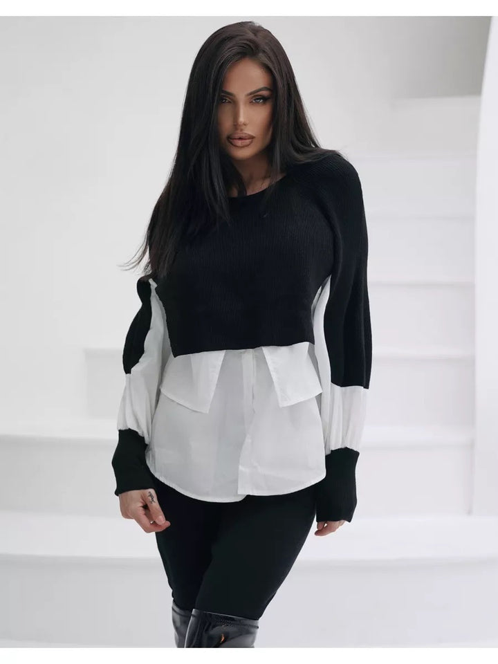 Femme Lagdelt Look Strikpullover med strukturerede detaljer Stilla