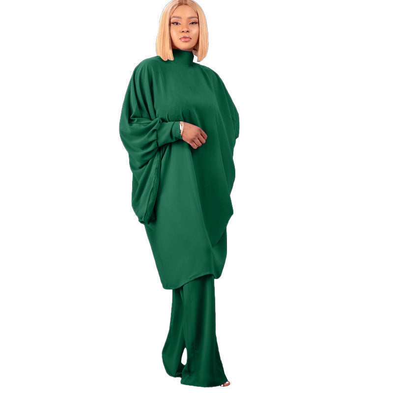 Stilla | Fashion Snøring Batwing Løs Ærme Bukse Sæt
