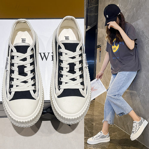 Dame Chunky Sneakers med moderne hahneder-mønster og skridsikker sål Stilla