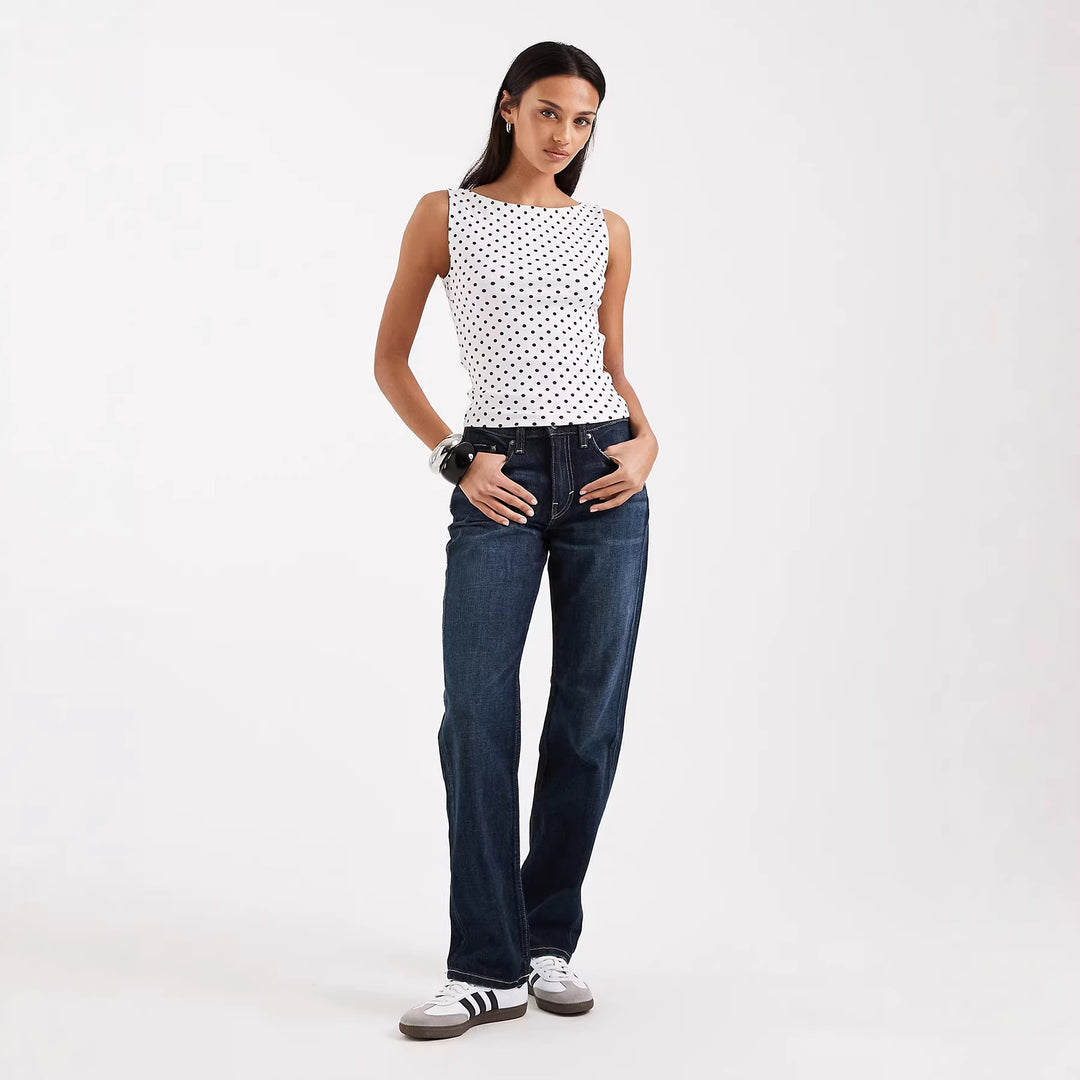 Dame tanktop med legende polka-dots mønster Skovae