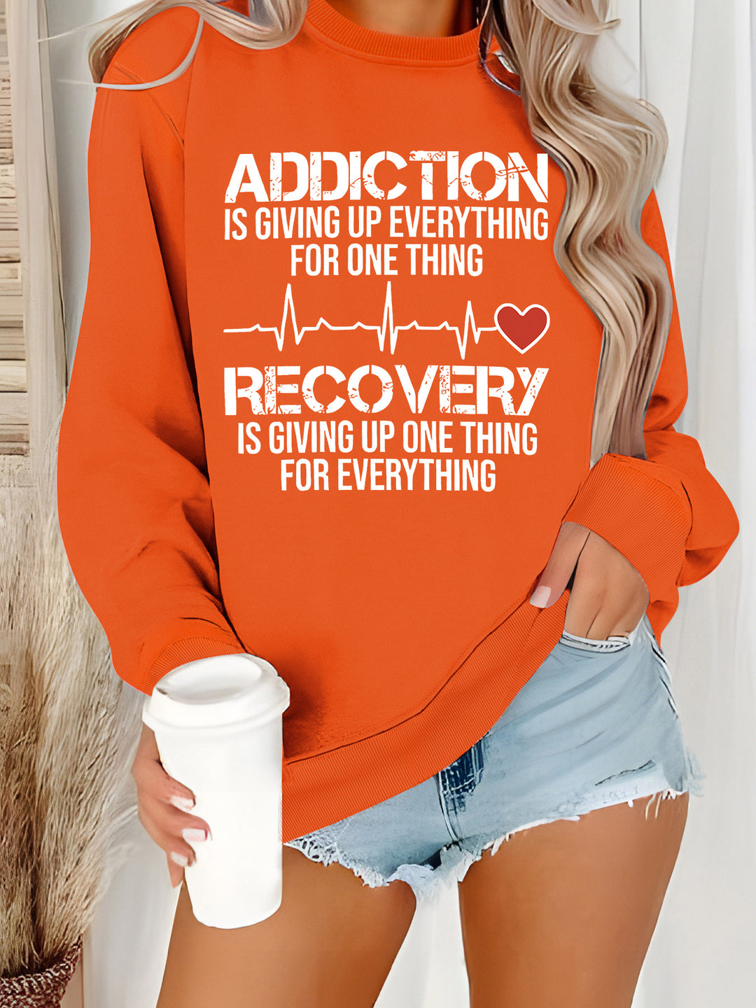 Kvinders sweatshirt med inspirerende print og afslappet snit Stilla