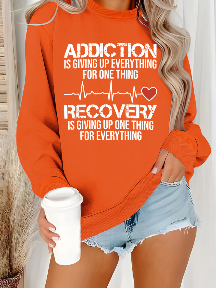 Kvinders sweatshirt med inspirerende print og afslappet snit Stilla