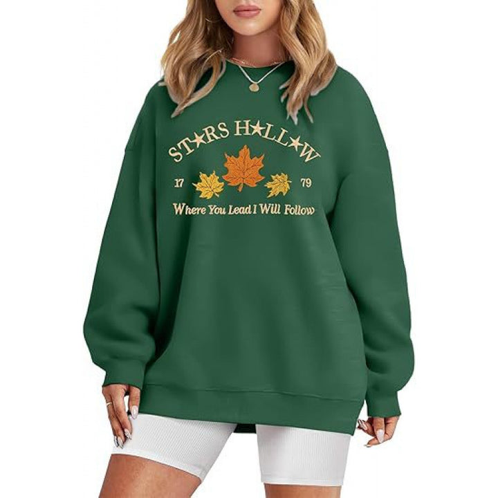 Kvinders sweatshirt med en løs pasform og dekorativt efterårsmotiv Stilla