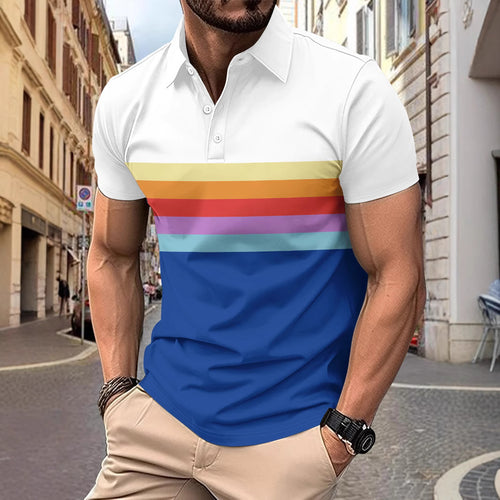 Herrer Poloshirt med moderne farveovergang og stilfuldt stribedesign Stilla
