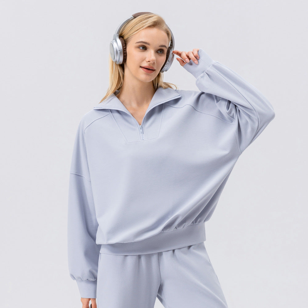Dame sportpullover med moderne halvpulje og løs pasform Stilla