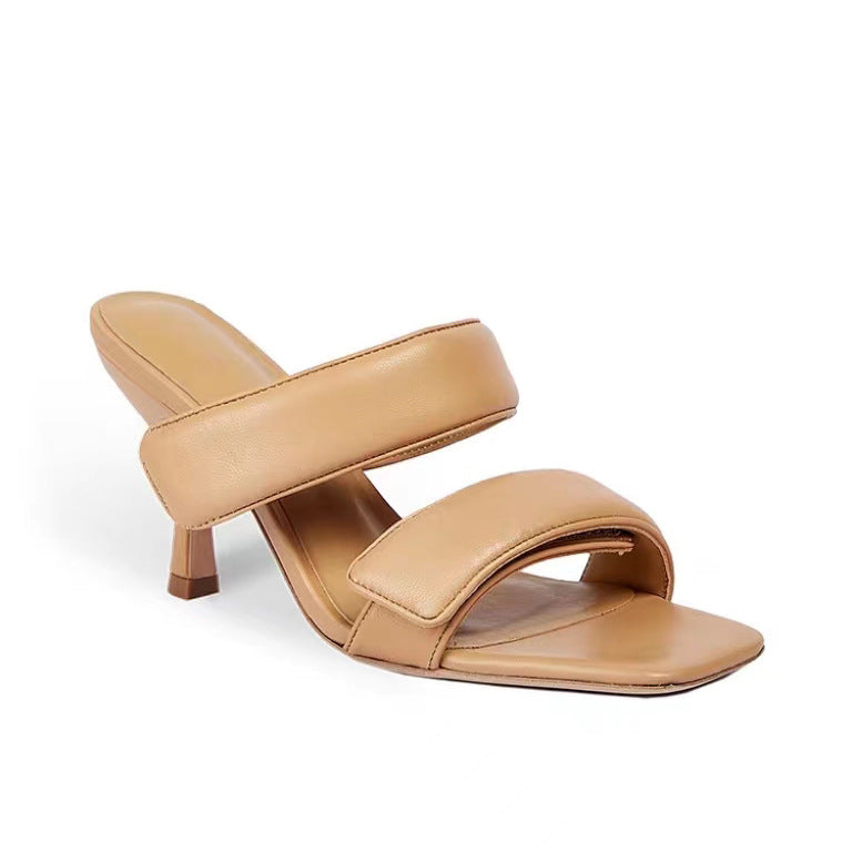 Femme højhælede slide sandaler med dobbelt rem-design Stilla