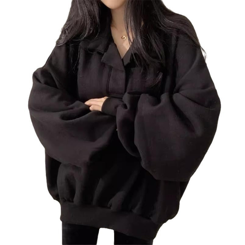 Femme Oversized Polo Sweatshirt med Puffærmer Stilla