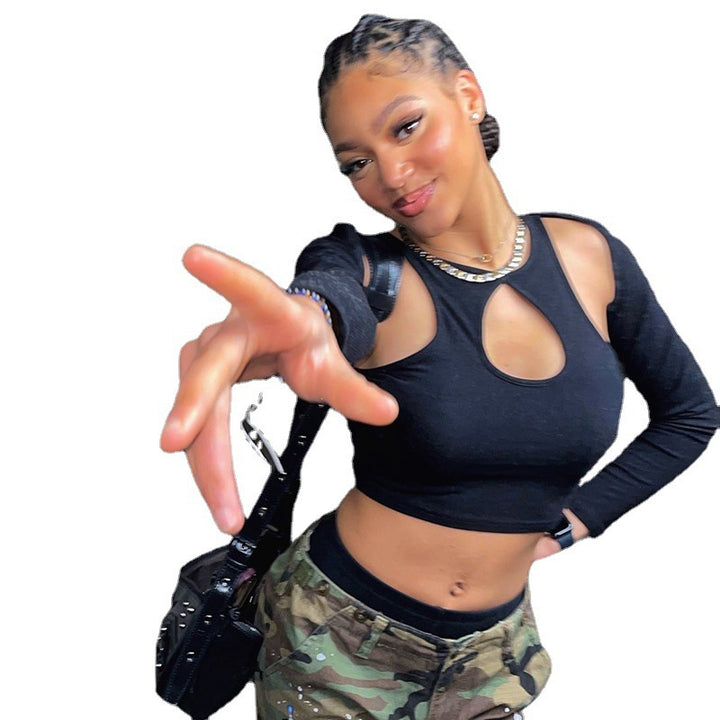 Femme Cut-Out Langærmet Crop Top Stilla