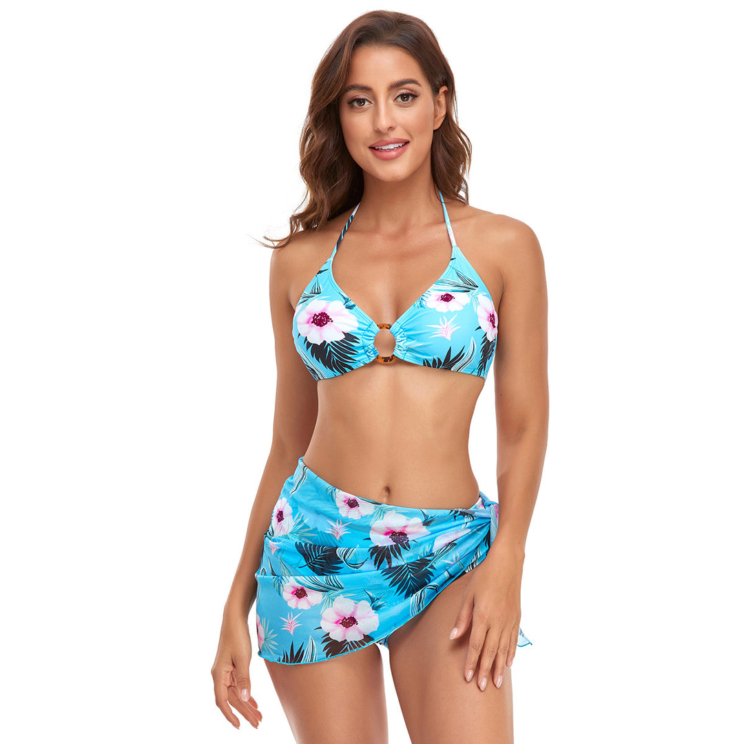 Dame bikini sæt med elegant omslagsoverdel og højt skårne underdele Stilla