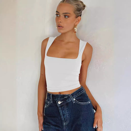 Dame sporty crop-top med elastisk materiale Stilla