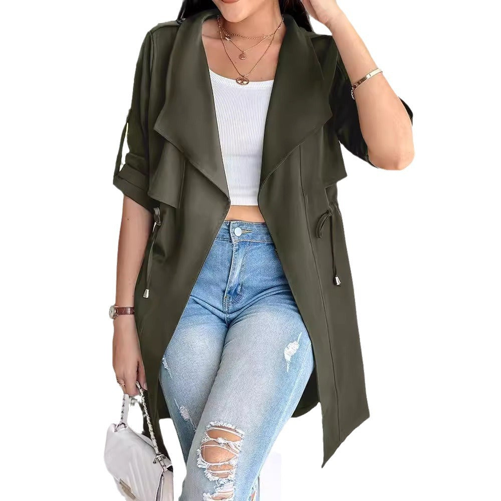 Dame afslappet trenchcoat med fashionable oversized ærmer Stilla