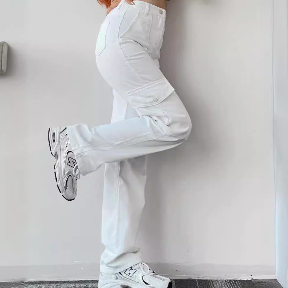 Dame Cargo-bukser i moderne High-Waist snit Stilla