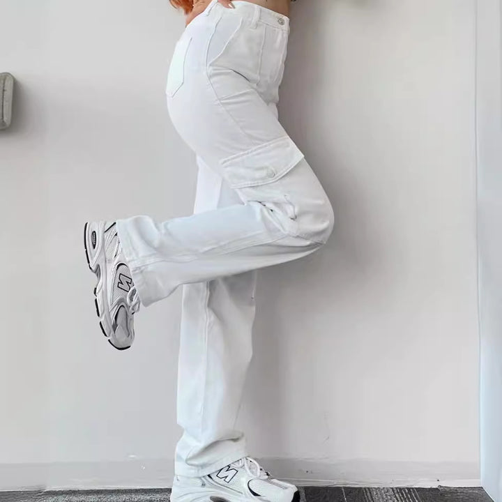 Dame Cargo-bukser i moderne High-Waist snit Stilla