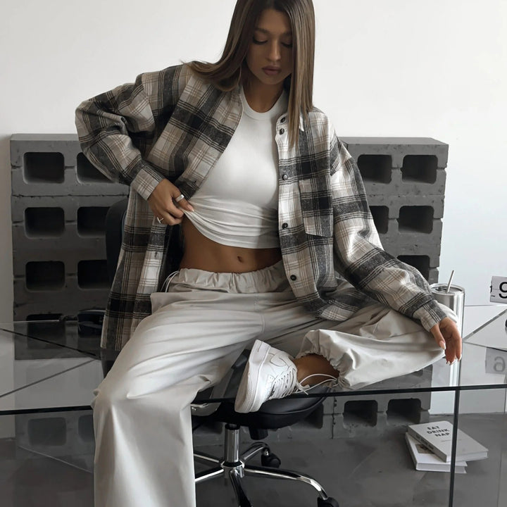 Dame Behagelig og stilfuld High-Waist Fritidsbukser Stilla