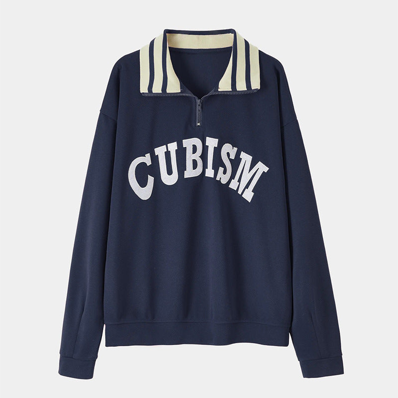 Kvinders sporty sweater med kontrastkrave Stilla