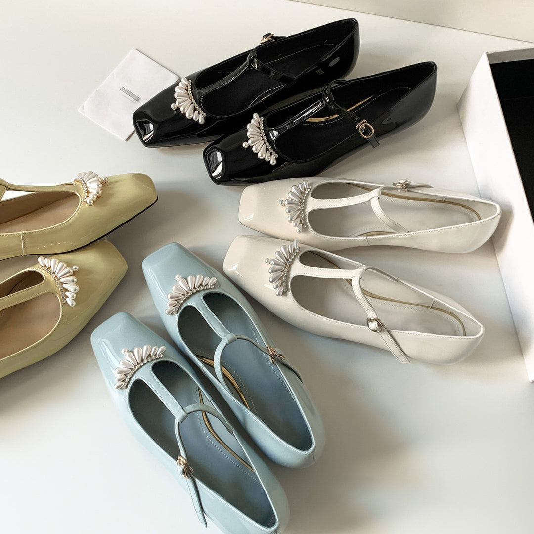 Dame elegante T-stropper lakflats Stilla
