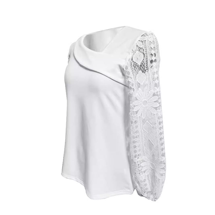 Dame bluse med moderne spidsærmer og elegant V-udskæring Stilla